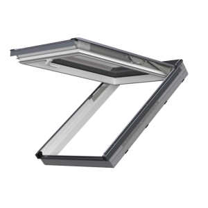 Okno aluminiowo-tworzywowe trzyszybowe FAKRO PPP-X MAX P50 w kolorze białym rozmiar 78x160 kolor RAL 7016